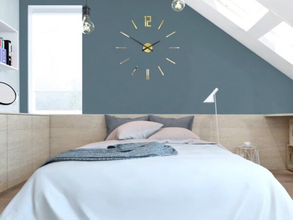 Large wall clock, CARLO 29,53", Gold Mirror, Wall Sticker, Wall Decal, Shape Mirror - Image 2